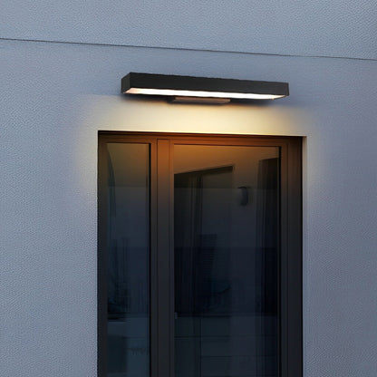 Modern Outdoor Wall Light LED Motion Sensor Wall Mounted Black Stainless Steel Rectangular 4000K IP65