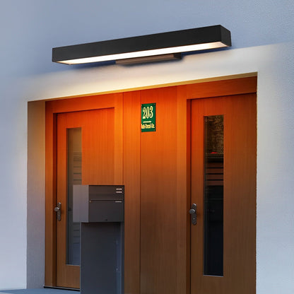 Modern Outdoor Wall Light LED Motion Sensor Wall Mounted Black Stainless Steel Rectangular 4000K IP65