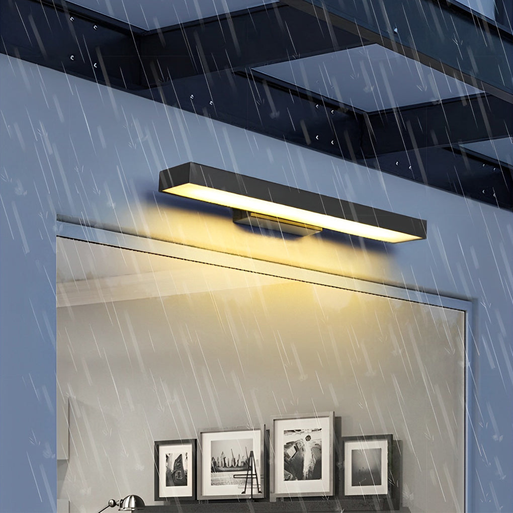 Modern Outdoor Wall Light LED Motion Sensor Wall Mounted Black Stainless Steel Rectangular 4000K IP65