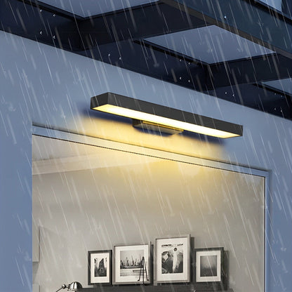 Modern Outdoor Wall Light LED Motion Sensor Wall Mounted Black Stainless Steel Rectangular 4000K IP65