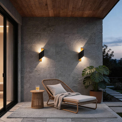 Modern Outdoor Wall Light Dual-Sided LED Waterproof Aluminum Sconce with Acrylic Shade