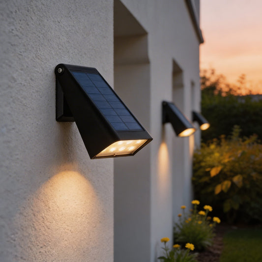 Modern Outdoor Wall Light Solar Powered Adjustable LED Black Waterproof Sconce