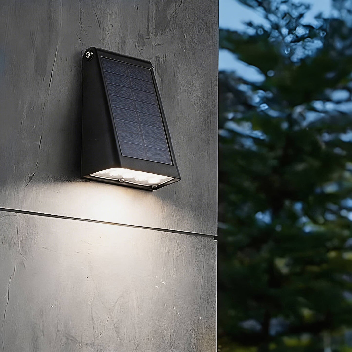 Modern Outdoor Wall Light Solar Powered Adjustable LED Black Waterproof Sconce