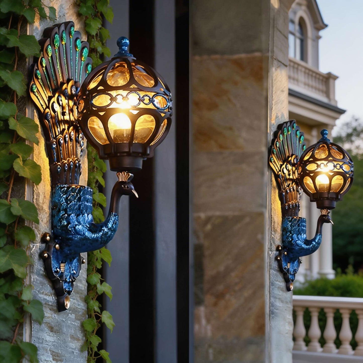 Modern Outdoor Wall Lantern Wall Mounted Aluminum Glass Shade IP55 Waterproof E26 Compatible 20W
