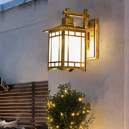 Solar Lights Outdoor Retro Lantern Wall Sconce Wall Mounted Die-Cast Aluminum with Glass Shade and Motion Sensor