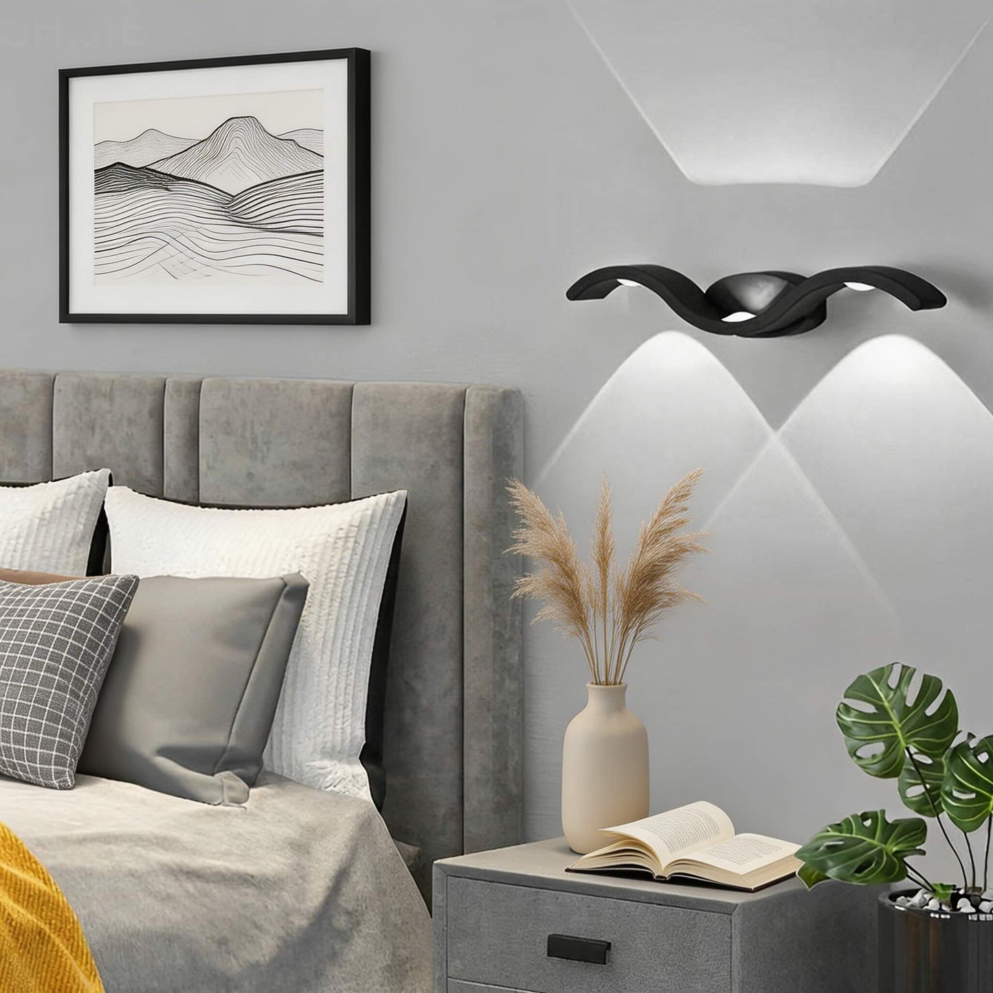 Modern Outdoor Wall Sconce Up Down Die-Cast Aluminum LED Waterproof 9W 3-Light Fixture