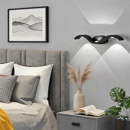 Modern Outdoor Wall Sconce Up Down Die-Cast Aluminum LED Waterproof 9W 3-Light Fixture