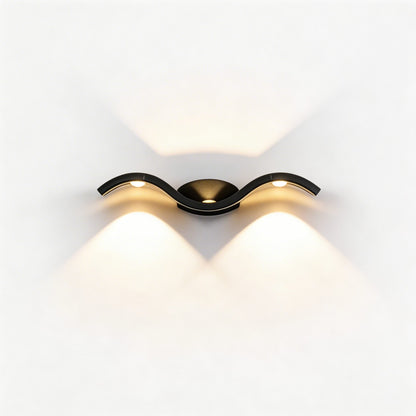 Modern Outdoor Wall Sconce Up Down Die-Cast Aluminum LED Waterproof 9W 3-Light Fixture