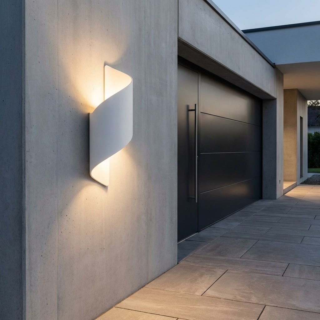 Modern Outdoor Wall Light Dual-Sided LED Waterproof Aluminum Sconce with Acrylic Shade