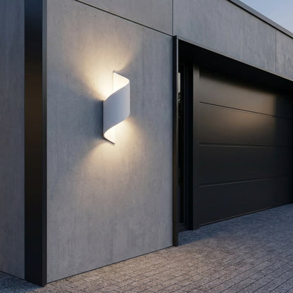 Modern Outdoor Wall Light Dual-Sided LED Waterproof Aluminum Sconce with Acrylic Shade